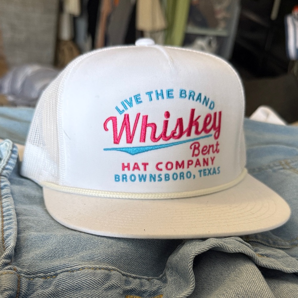 Whiskey Bent White Trucker Hat